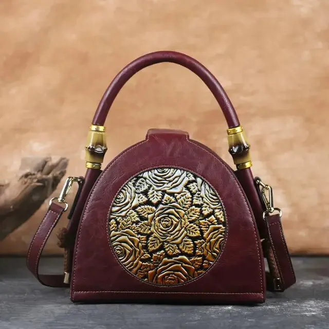 Christianartbag Handmade Leather Bag, Retro Women Bag Handmade Embossed Handbag For Women High Quality Leather Shoulder Bag Ladies Luxury Vintage Bags Female, CABHMB12141023