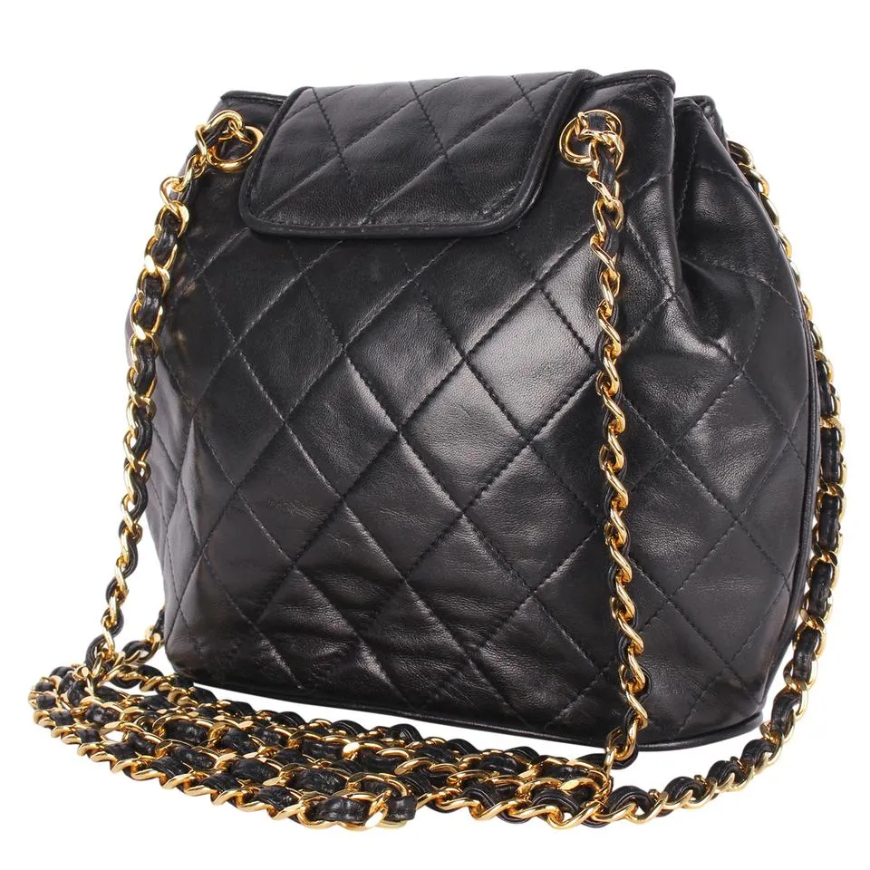 Classic Front Flap Tassel Lambskin Leather Cross Body Bag Black