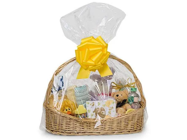 Clear Poly Basket Wrap Bags: Clear / 25 Pack / X-Small 7x12x4"