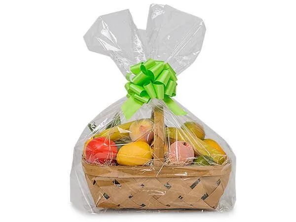 Clear Poly Basket Wrap Bags: Clear / 25 Pack / X-Small 7x12x4"