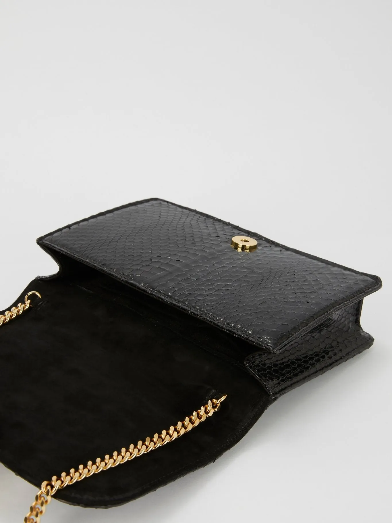 Cliky Snake Black Clutch Bag