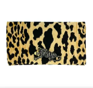 Clutch Leopard Velvet - Black Panther