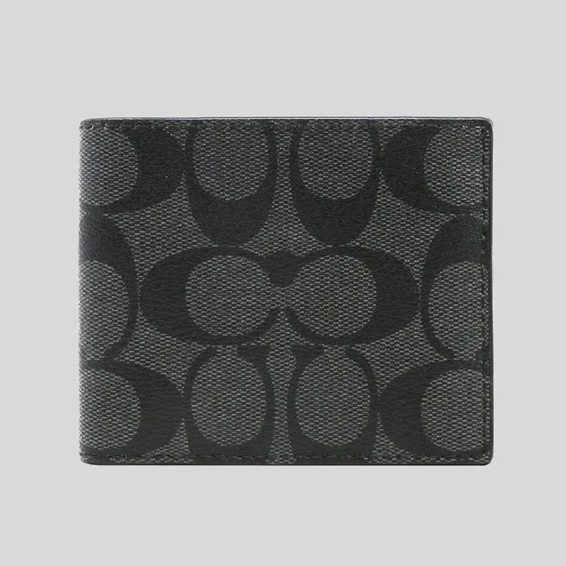 Coach ID Billfold Wallet In Signature Canvas Black RS-F66551