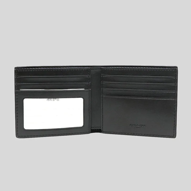 Coach ID Billfold Wallet In Signature Canvas Black RS-F66551
