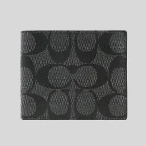 Coach ID Billfold Wallet In Signature Canvas Black RS-F66551