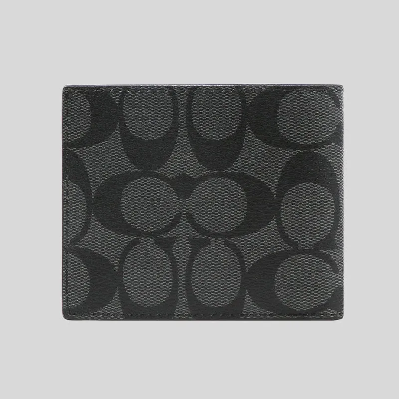 Coach ID Billfold Wallet In Signature Canvas Black RS-F66551