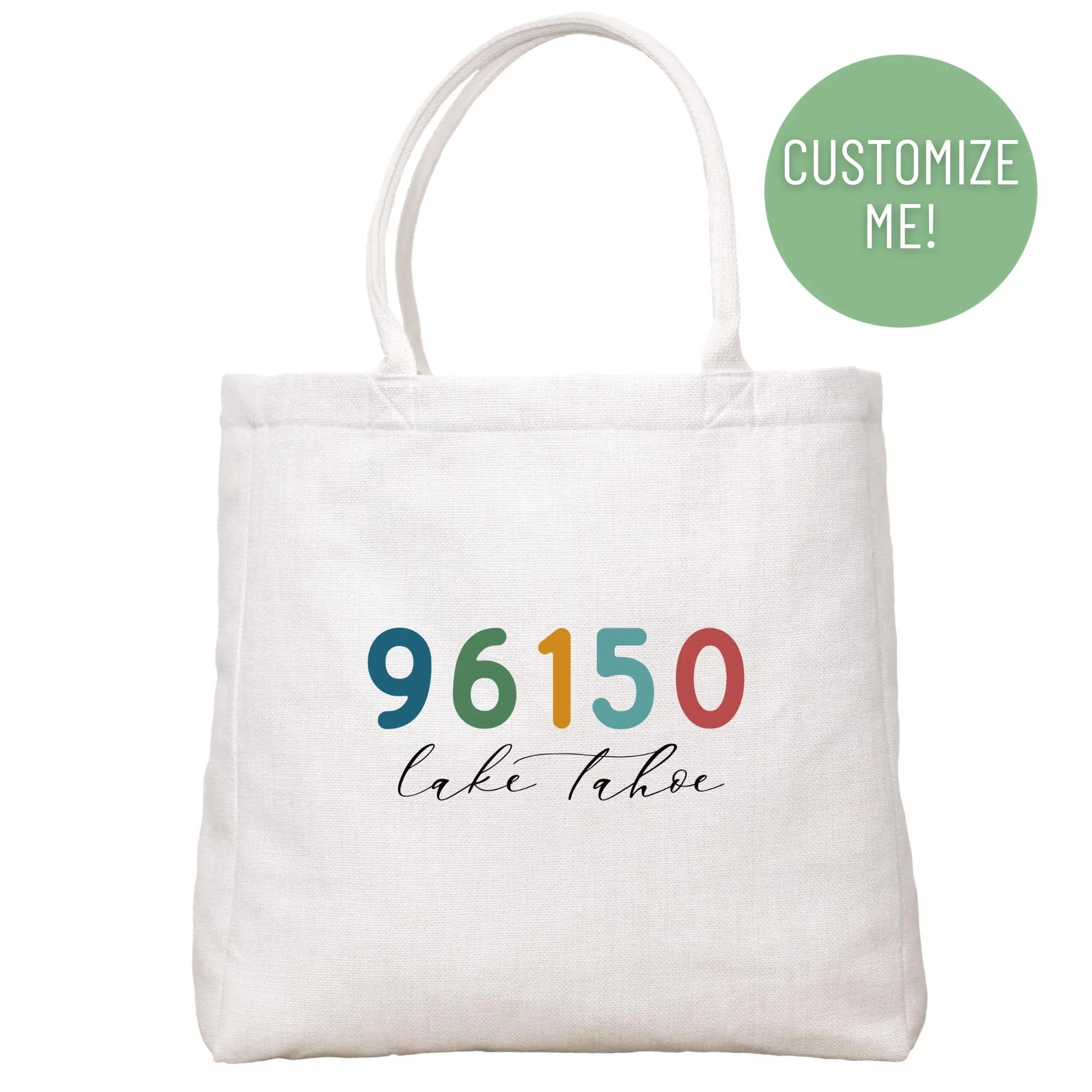 Color Text Zip Code Tote Bag