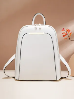 Contrast Piping Classic Backpack - White