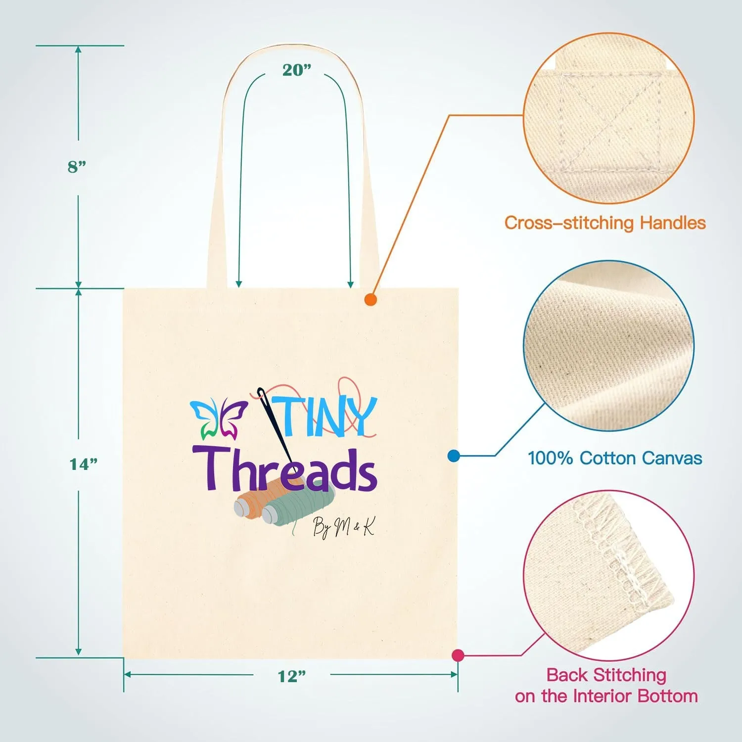 Cotton Canvas Custom Printed Tote Bags