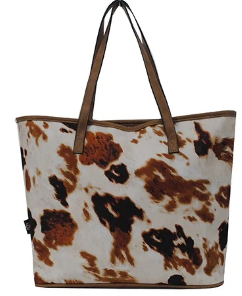 Cow Print Panel Tote