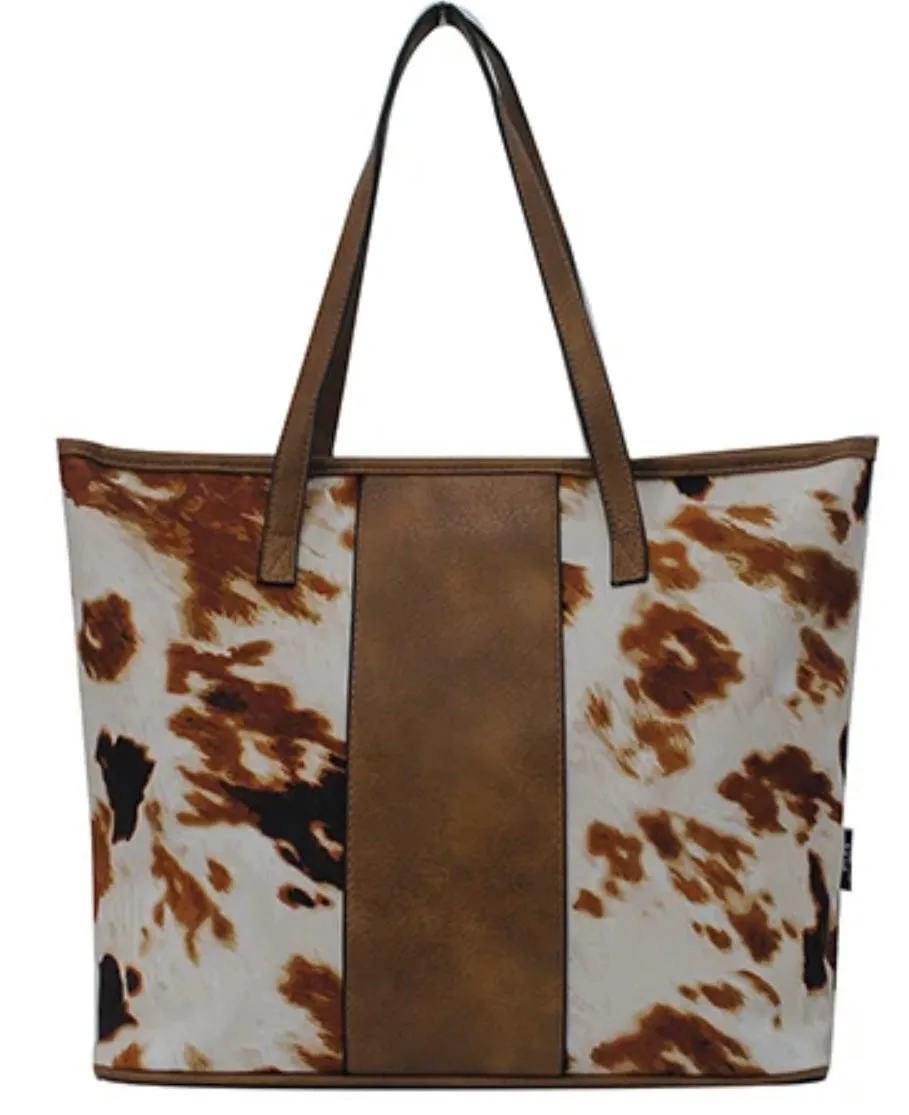 Cow Print Panel Tote