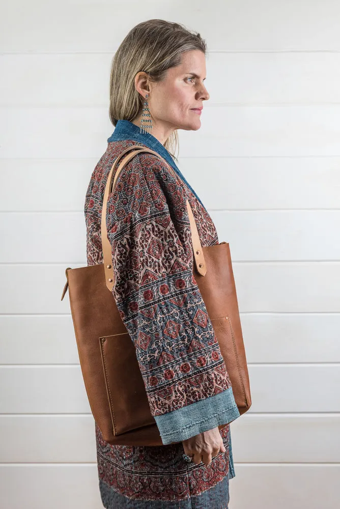 Cowhide Leather Pocket Tote