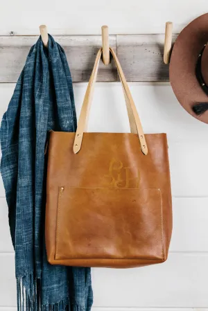 Cowhide Leather Pocket Tote