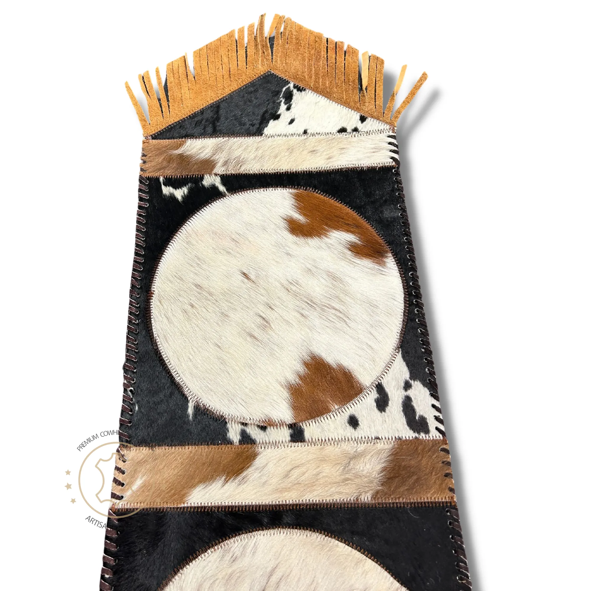 Cowhide Table Runner Solid Design 5ft long - Table Decor Runner