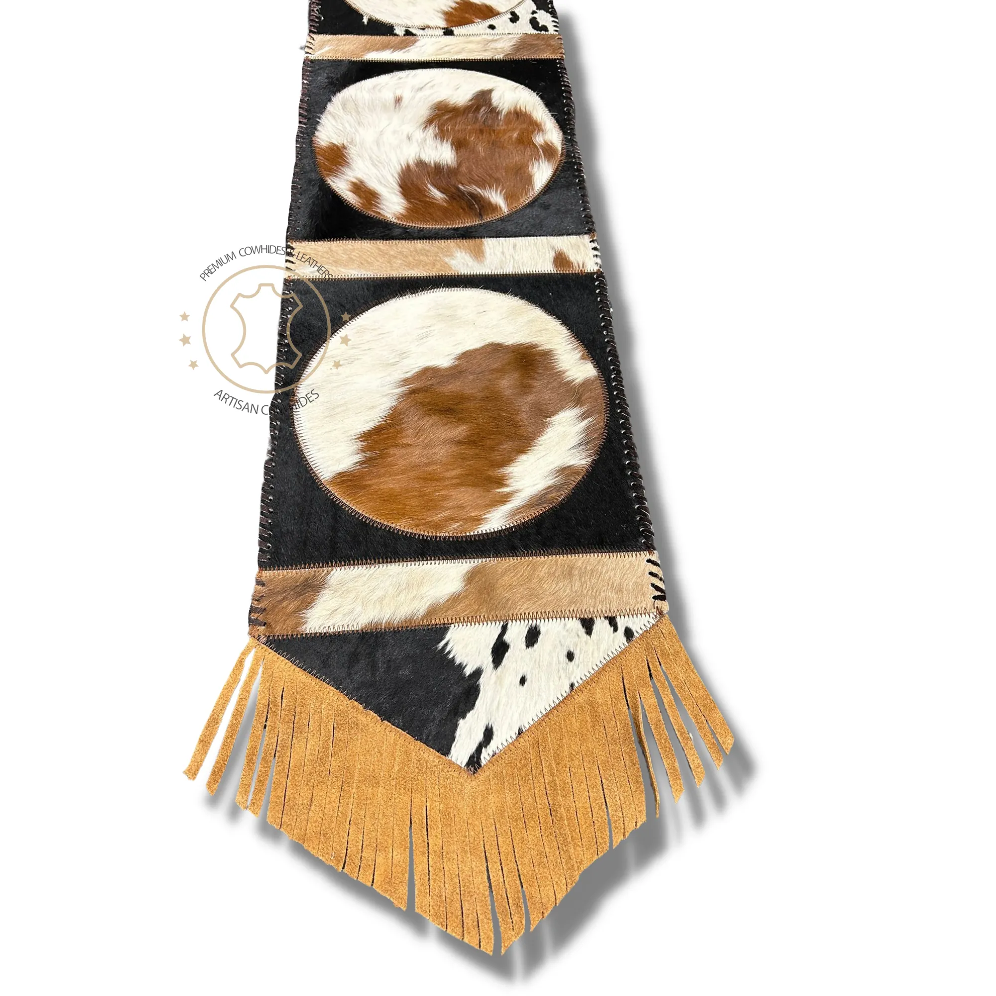 Cowhide Table Runner Solid Design 5ft long - Table Decor Runner