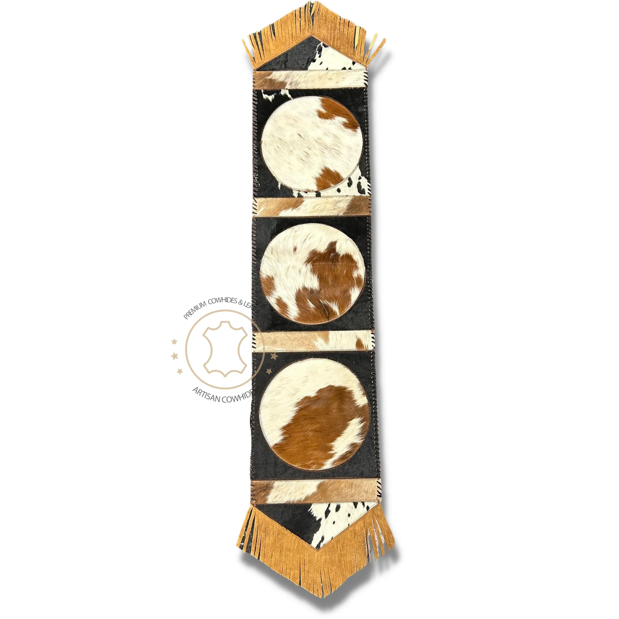 Cowhide Table Runner Solid Design 5ft long - Table Decor Runner
