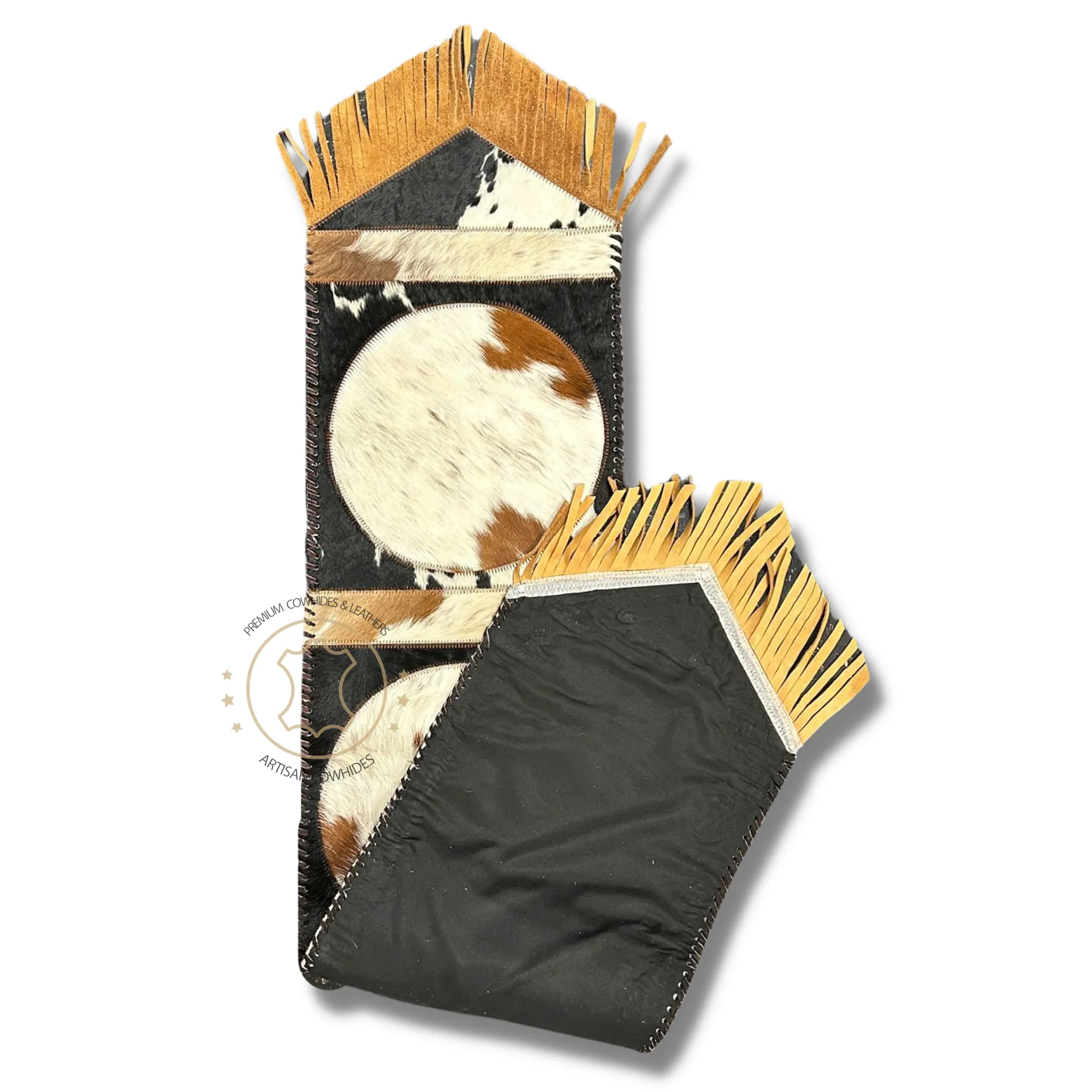 Cowhide Table Runner Solid Design 5ft long - Table Decor Runner