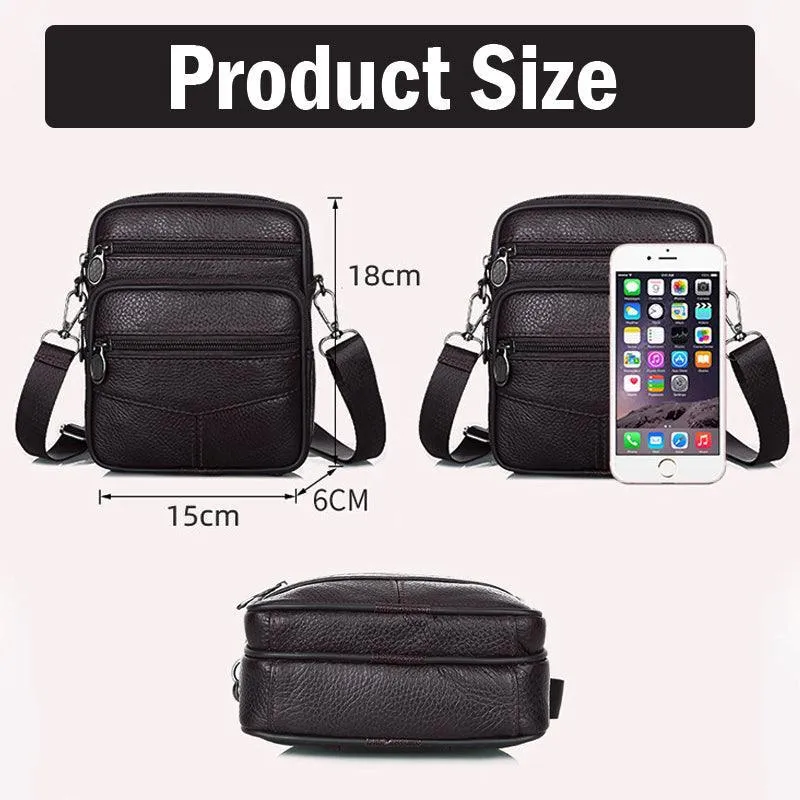 Crossbody Bags Leather Wallet Side Shoulder Messenger Handbag for Men