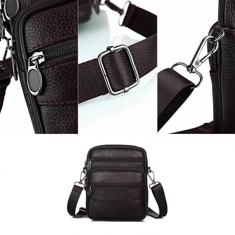 Crossbody Bags Leather Wallet Side Shoulder Messenger Handbag for Men