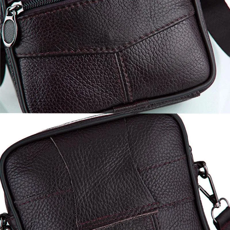Crossbody Bags Leather Wallet Side Shoulder Messenger Handbag for Men