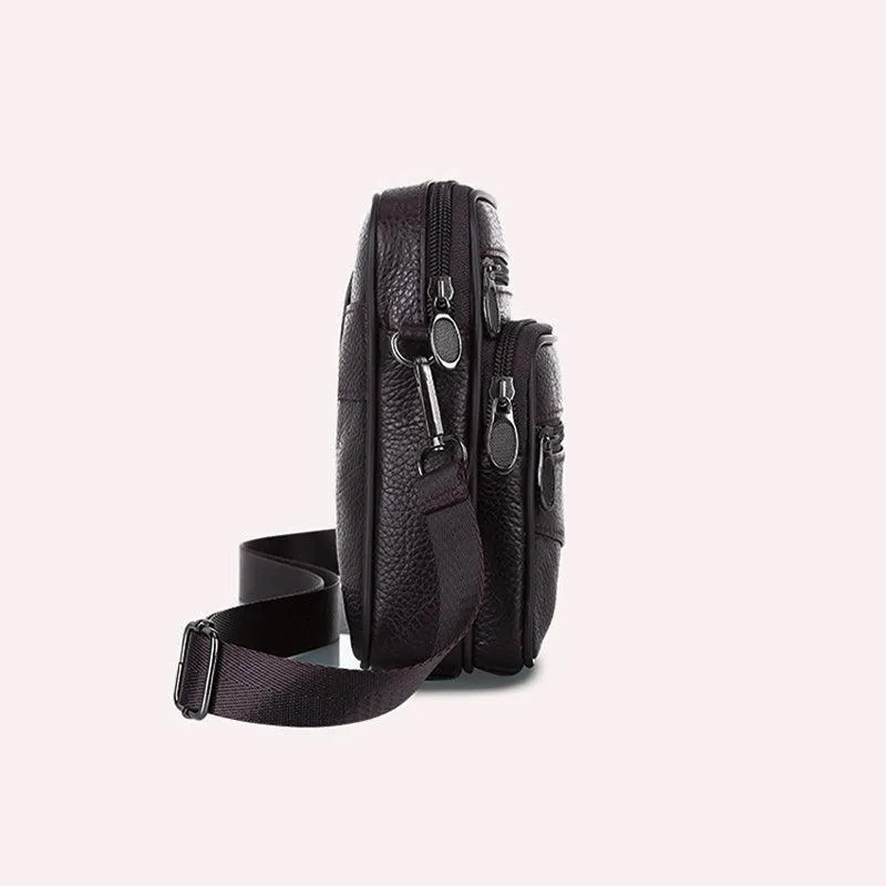 Crossbody Bags Leather Wallet Side Shoulder Messenger Handbag for Men
