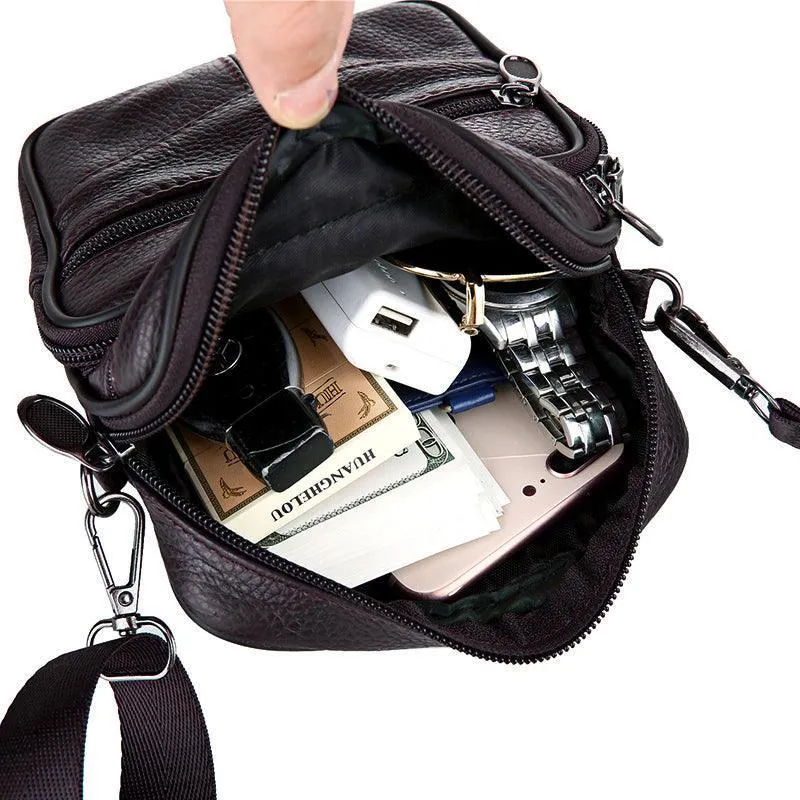 Crossbody Bags Leather Wallet Side Shoulder Messenger Handbag for Men