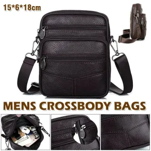 Crossbody Bags Leather Wallet Side Shoulder Messenger Handbag for Men