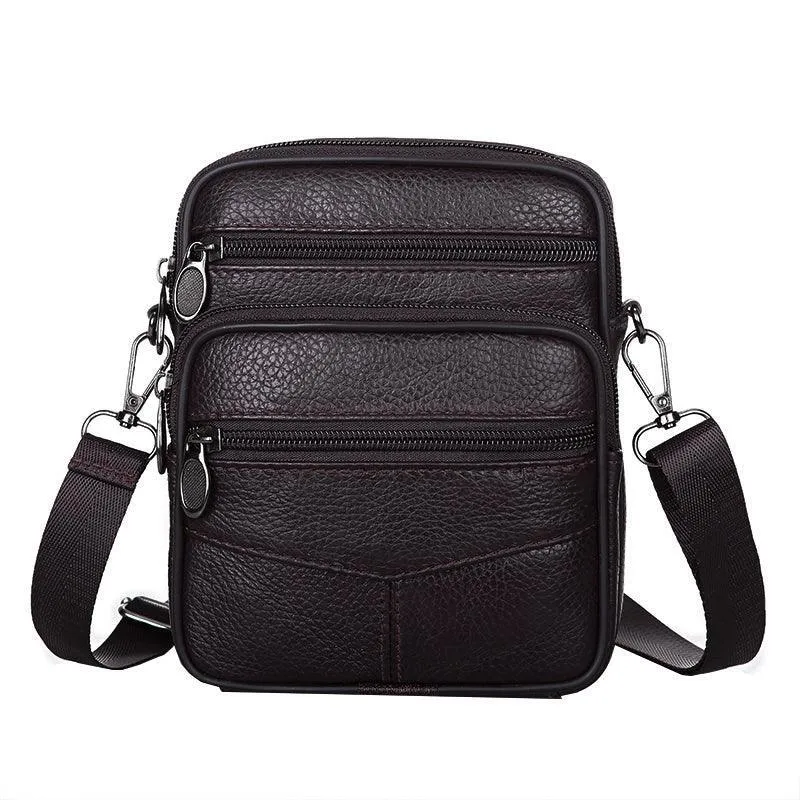 Crossbody Bags Leather Wallet Side Shoulder Messenger Handbag for Men
