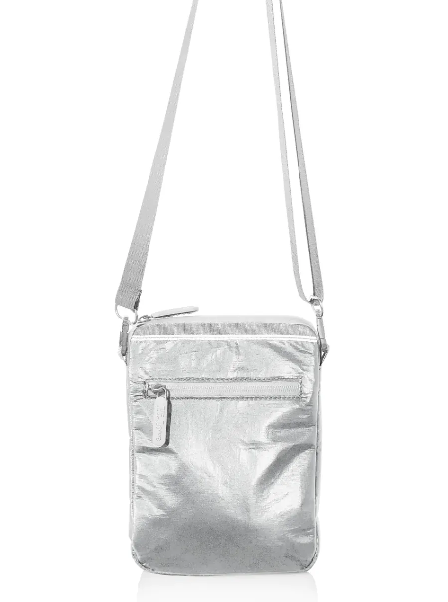 Crossbody Cell Phone Purse | Shimmer Black   Silver   Black Silver Stripes