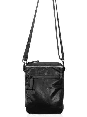 Crossbody Cell Phone Purse | Shimmer Black   Silver   Black Silver Stripes