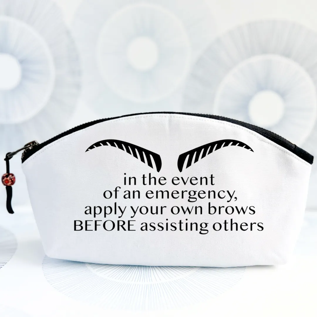 Curvy Canvas Cosmetic Bag - Eyebrow Emergency