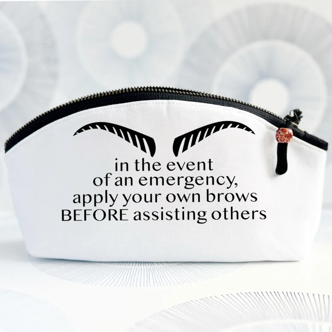 Curvy Canvas Cosmetic Bag - Eyebrow Emergency