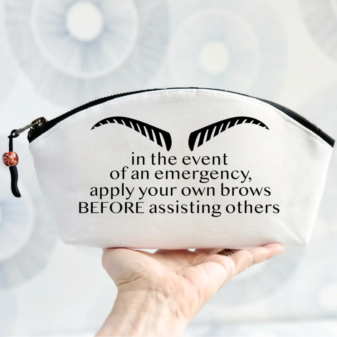 Curvy Canvas Cosmetic Bag - Eyebrow Emergency