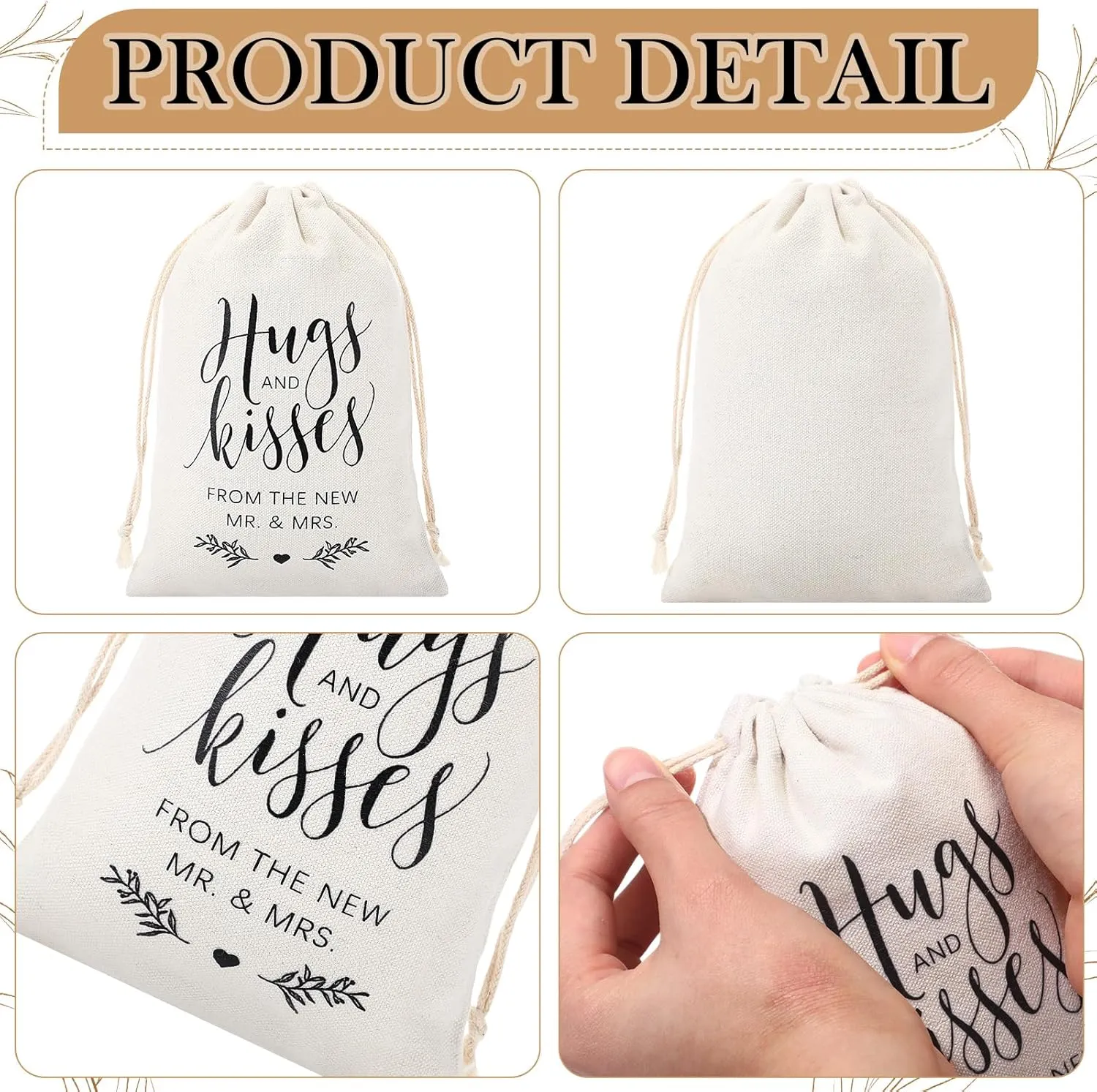 Custom Printed Cotton Drawstring Bags (Pouch)