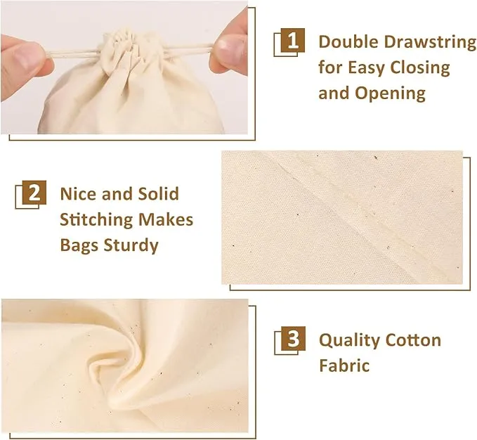 Custom Printed Cotton Drawstring Bags (Pouch)