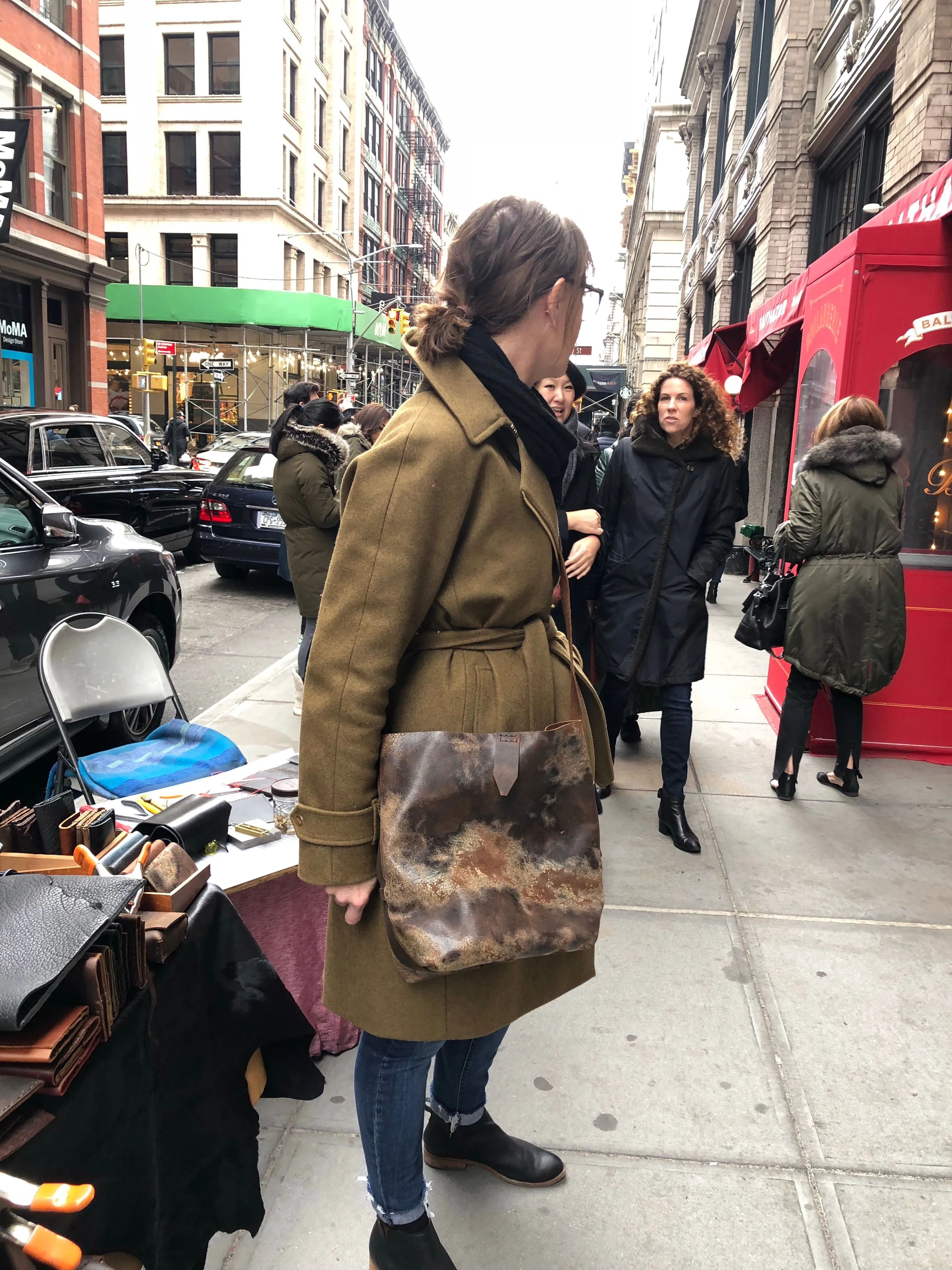 Custom Tote / Soft Leather Tote Bag / Crossbody Distressed Leather Tote / Made in NY