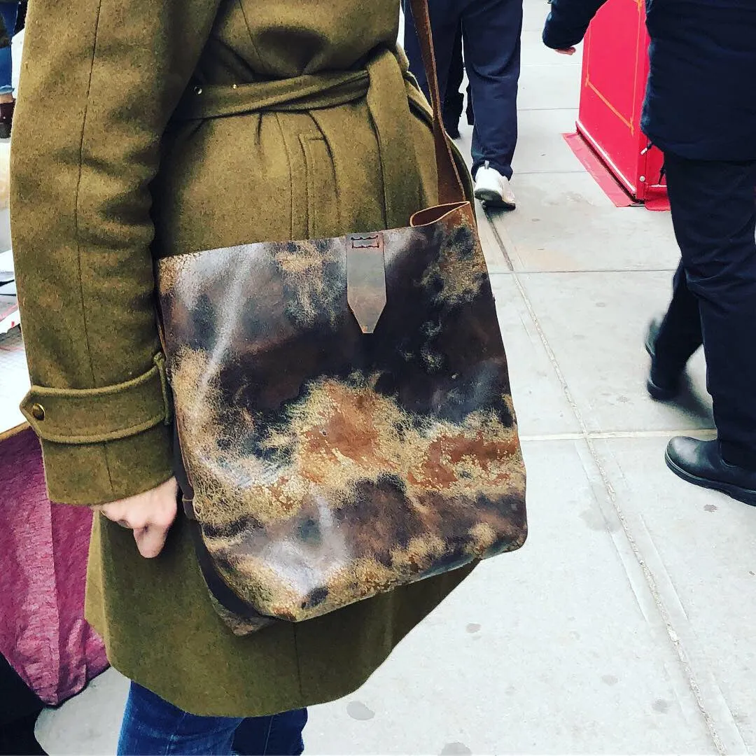 Custom Tote / Soft Leather Tote Bag / Crossbody Distressed Leather Tote / Made in NY