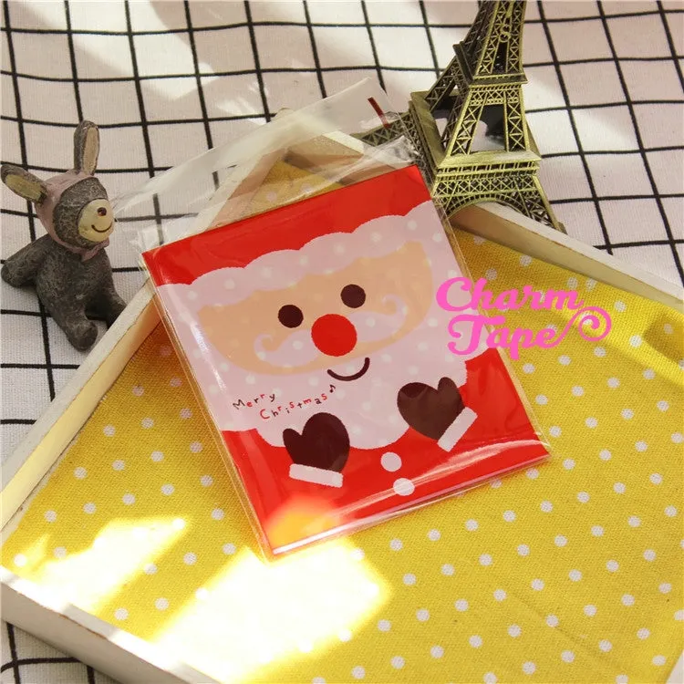 Cute Santa Claus Gift Bags Cello Bags Self-adhesive Cookie bags - Favors Bags - Party bags 20/50 bags CB63