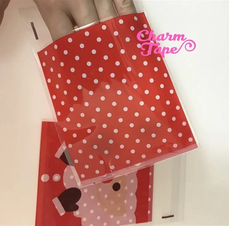 Cute Santa Claus Gift Bags Cello Bags Self-adhesive Cookie bags - Favors Bags - Party bags 20/50 bags CB63