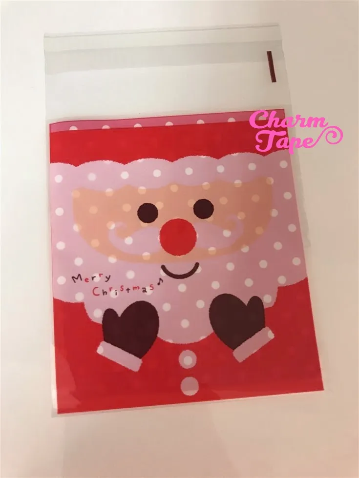 Cute Santa Claus Gift Bags Cello Bags Self-adhesive Cookie bags - Favors Bags - Party bags 20/50 bags CB63