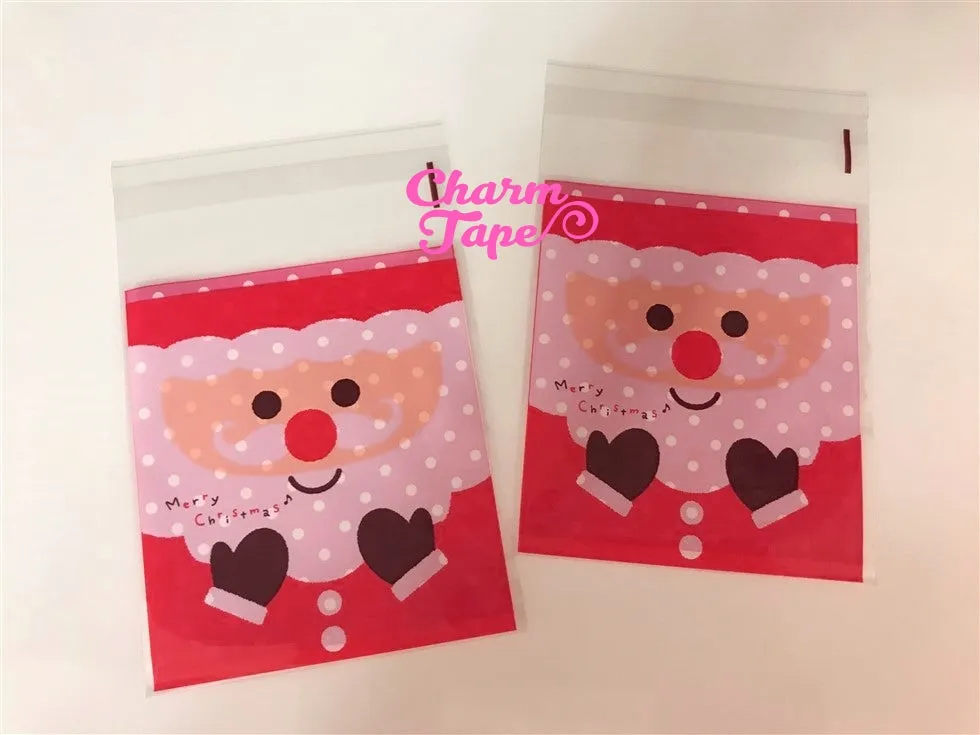 Cute Santa Claus Gift Bags Cello Bags Self-adhesive Cookie bags - Favors Bags - Party bags 20/50 bags CB63