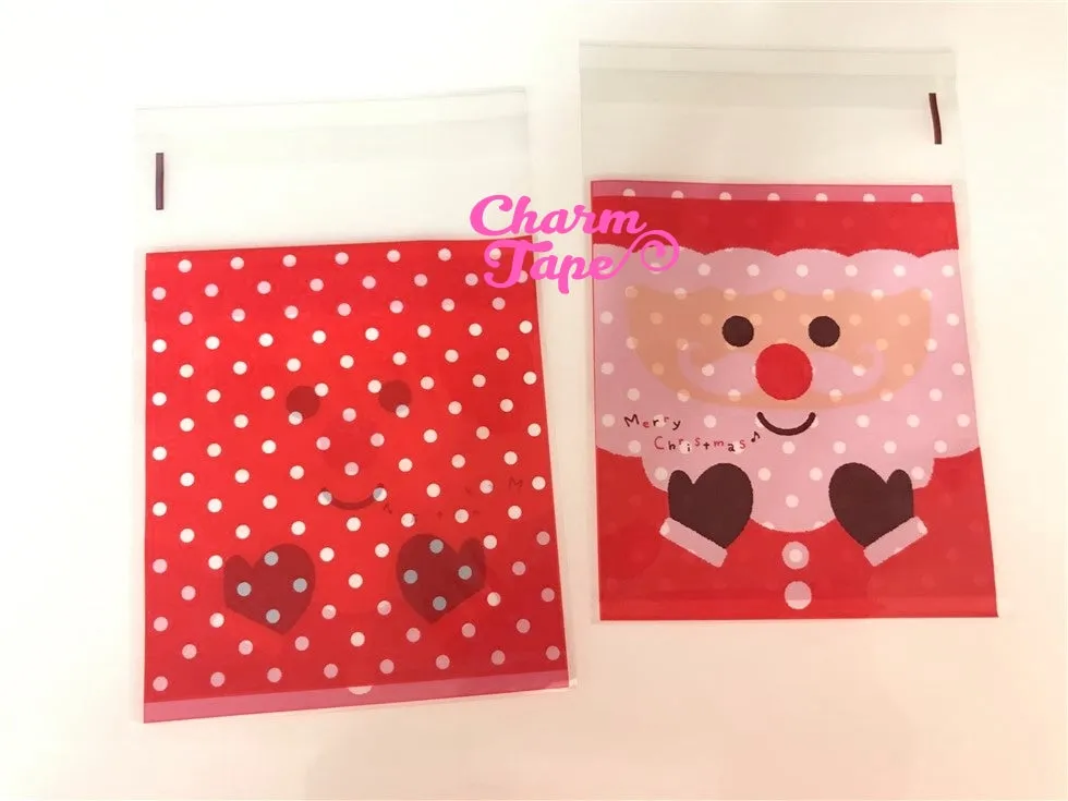 Cute Santa Claus Gift Bags Cello Bags Self-adhesive Cookie bags - Favors Bags - Party bags 20/50 bags CB63