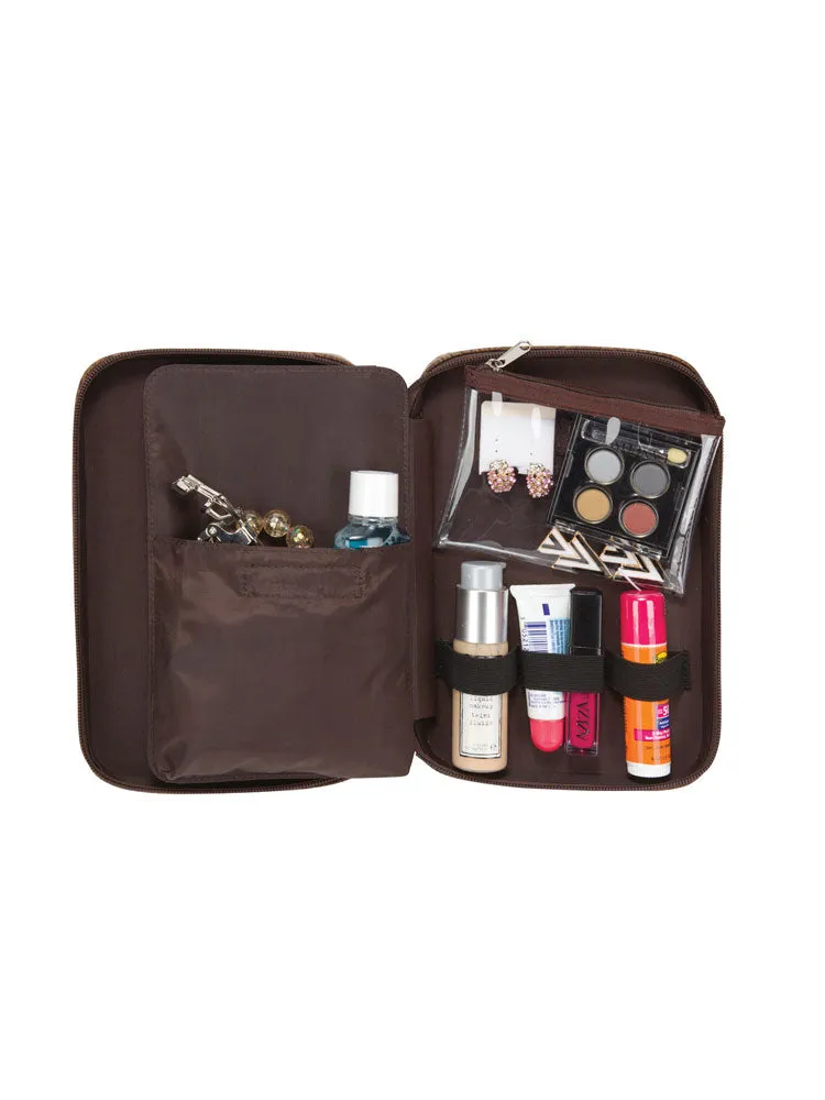 DELUXE CROC LEATHER COSMETIC CASE