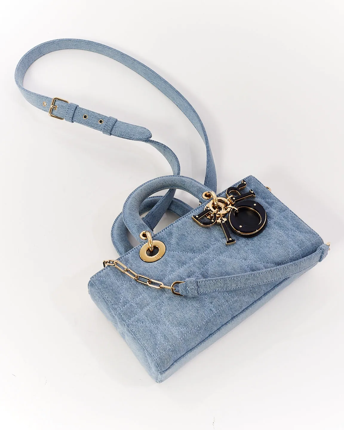 Dior Blue Denim Small Lady D Joy Bag