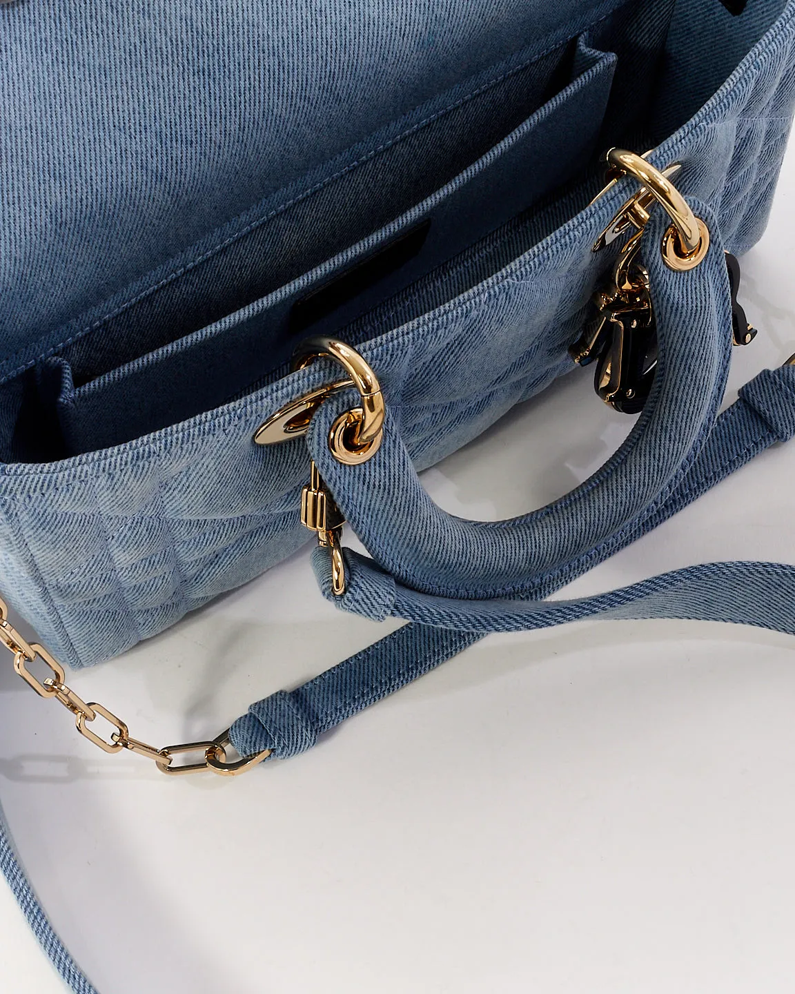 Dior Blue Denim Small Lady D Joy Bag