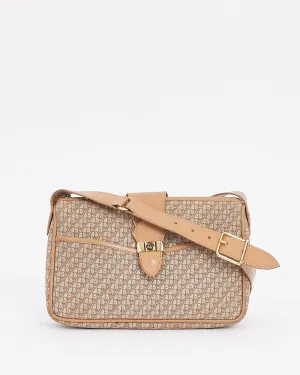 Dior Vintage Beige Oblique Logo Canvas Camera Bag
