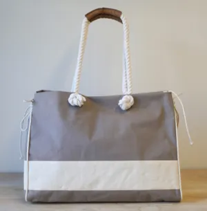 Dockside Beach Bag Tote in Taupe