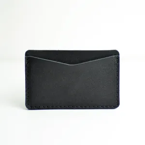 Double Sided Card Holder - Black Leather