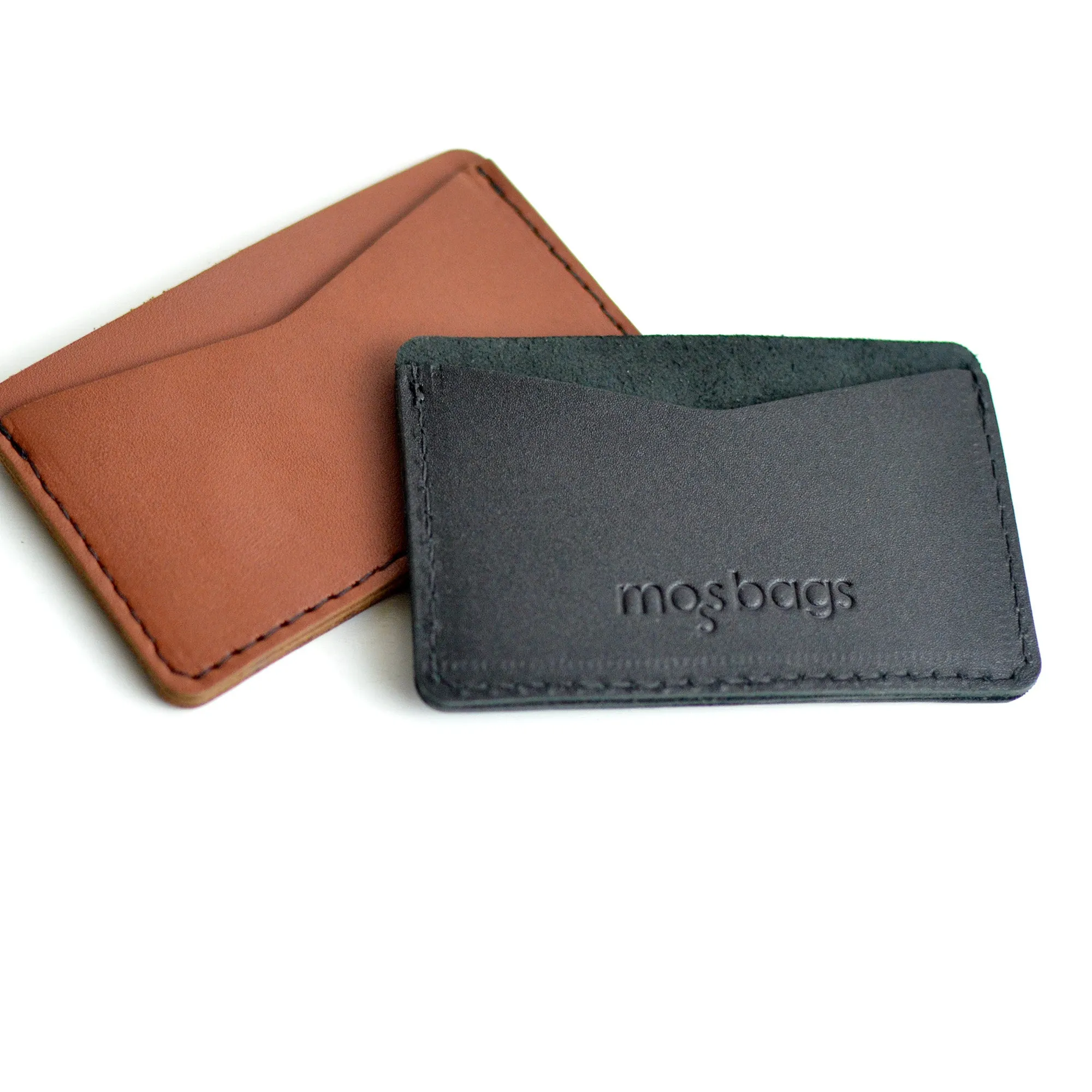 Double Sided Card Holder - Honey Leather