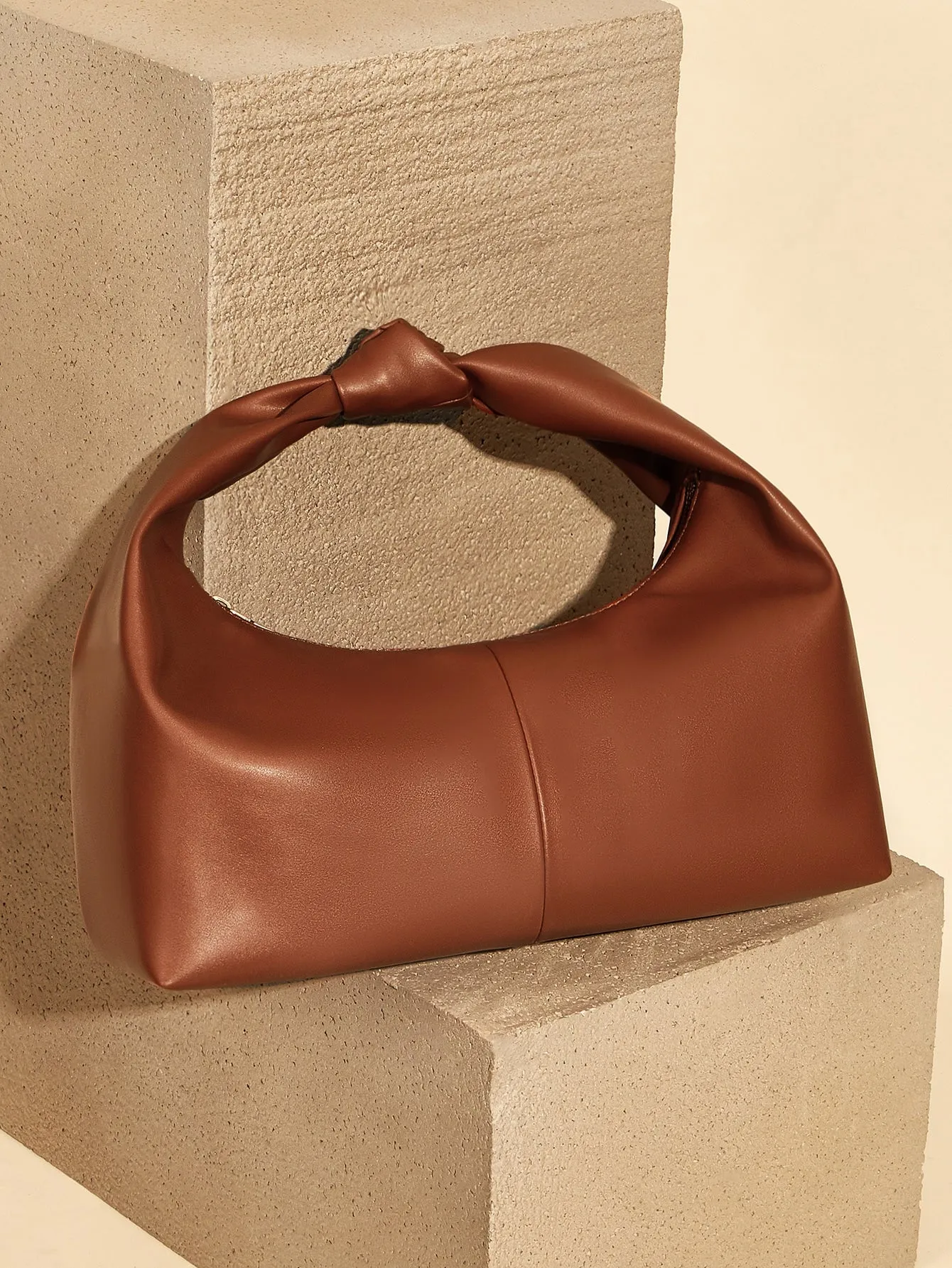 Edel Minimalist Baguette Bag - Brown